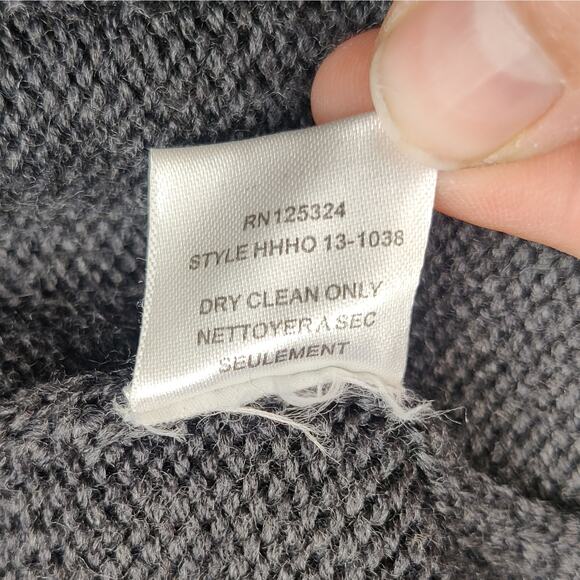 Haute Hippie 100% Merino Wool Longline Charcoal Gray Knit Open Cardigan XS/S - Picture 7 of 9